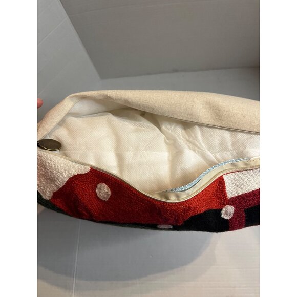 pier 1 import Santa Claus Needlepoint Decorative Throw Pillow Christmas decor - Picture 4 of 7